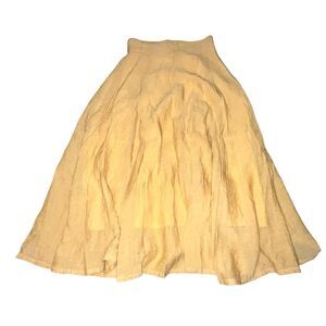 Jafuhne Vintage Mustard Yellow Midi Skirt